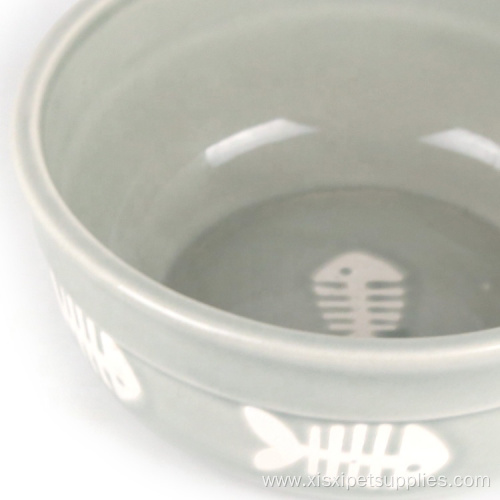 Custom Logo Cute Pet Feeding Bowl Fish Pictured
